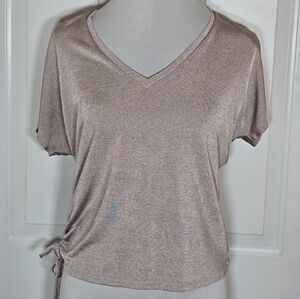 Express Stretch V-Neck Short Sleeve Top Size Small Petite